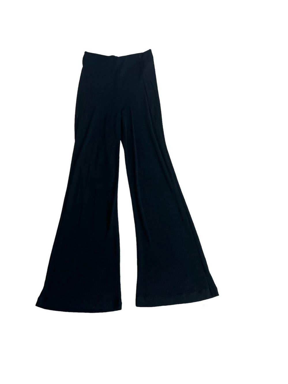 Zara black knit ribbed pants stretchy semi sheer Sz M NWT beach coverup